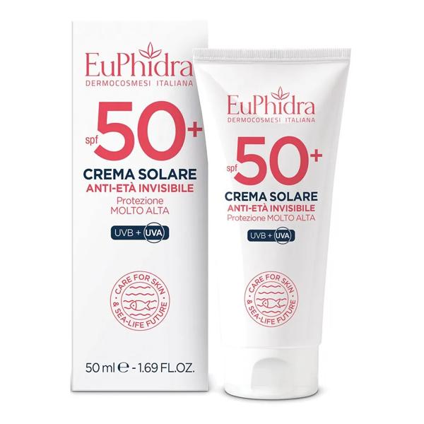 Euphidra Crema Solare Anti-Età Invisibile SPF 50+ Protezione Molto Alta 50 ml