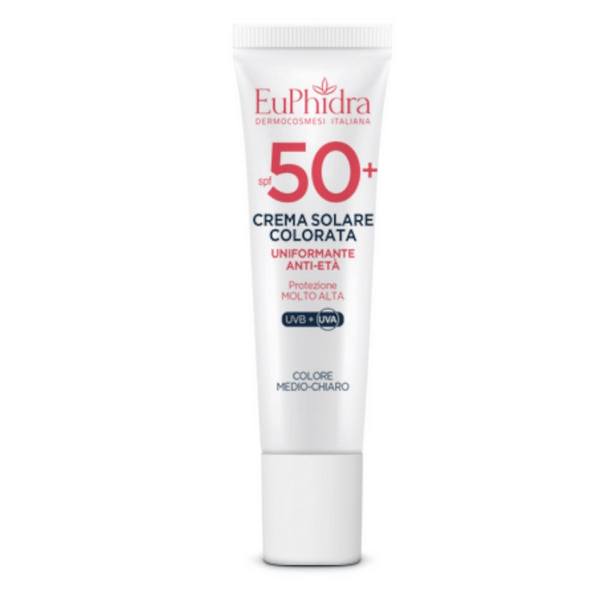 Euphidra Crema Solare Viso Colorata SPF 50+ Colorazione Medio-Chiara 30 ml