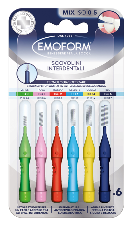 Emoform Scovolini Interdentali Iso 0-5 Mix 6 Pezzi