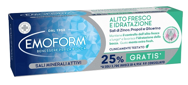 Emoform alito fresco e idratazione dentifricio per bocca secca 75 ml