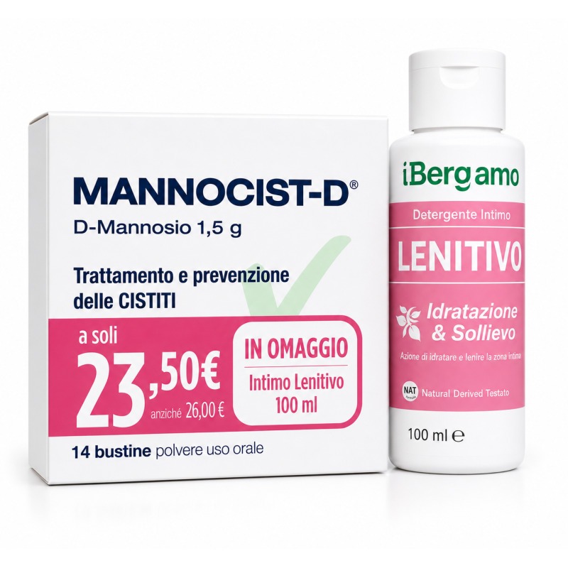 Mannocist-d 14 Buste Taglio Prezzo + Bergamon Detergente Intimo Lenitivo 100 ml — confronto prezzi