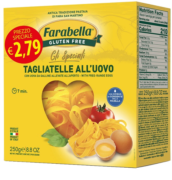 Farabella Tagliatelle all'uovo senza glutine per celiaci 250 g Promo