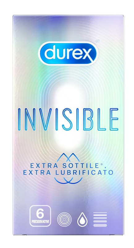 Durex invisible extra lubrificante 6 pezzi