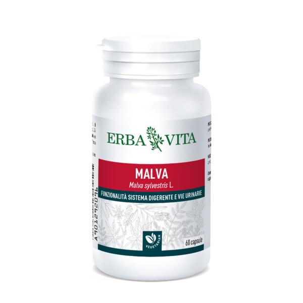 Erba Vita Malva Integratore Sistema Digerente e Vie Urinarie 60 Capsule