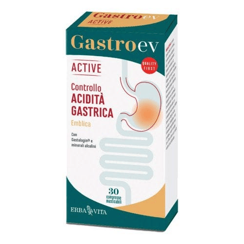 Erba Vita Gastro-Ev Active Contro il Bruciore Di Stomaco 30 Compresse — confronto prezzi