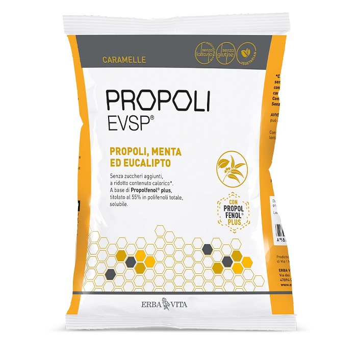 Erba Vita Propoli EVSP - Caramelle Gusto Menta e Eucalipto, 65g