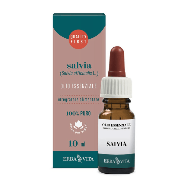 Erba Vita Olio Essenziale Salvia Integratore Antisudorazione 10 Ml
