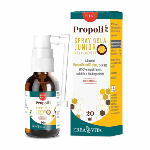 Erba Vita Propoli Evsp Spray Gola Junior Lenitivo Gusto Fragola Per Bambini 20ml