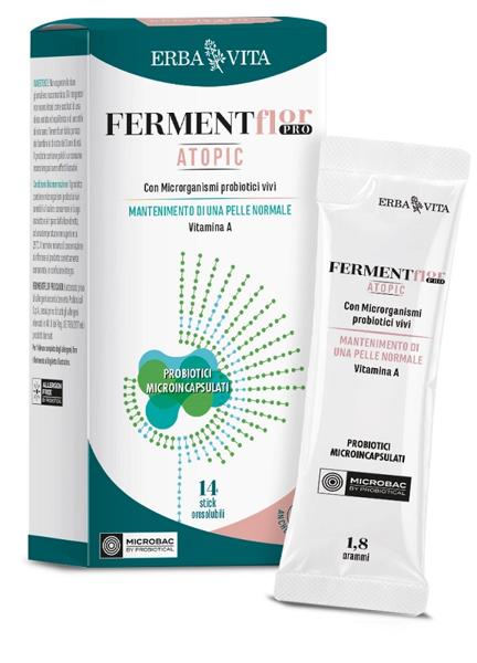 Erba Vita Fermentflor Pro Atopic Probiotico Pelle 14 Stick Orosolubili — confronto prezzi
