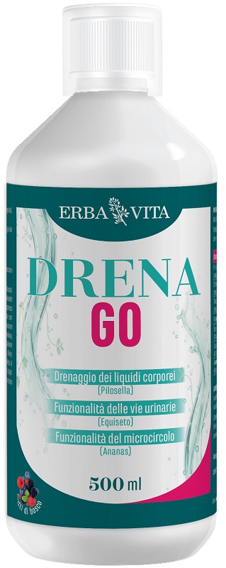 Erba Vita Drena Go - Integratore drenante e depurativo per i liquidi corporei gusto Frutti di Bosco, 500 ml
