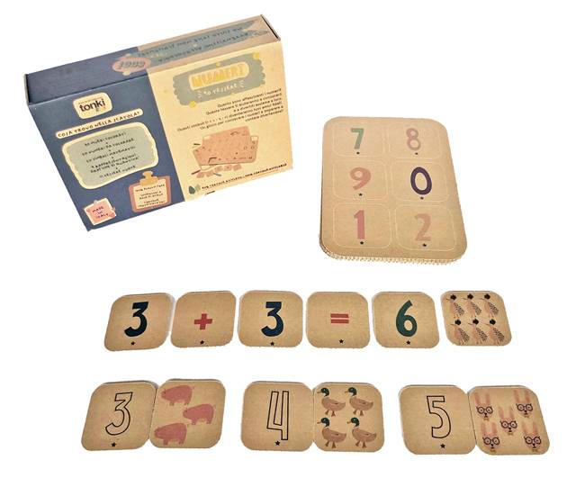 Tonki Kids Numeri Tessere di Cartone Gioco per Imparare i Numeri