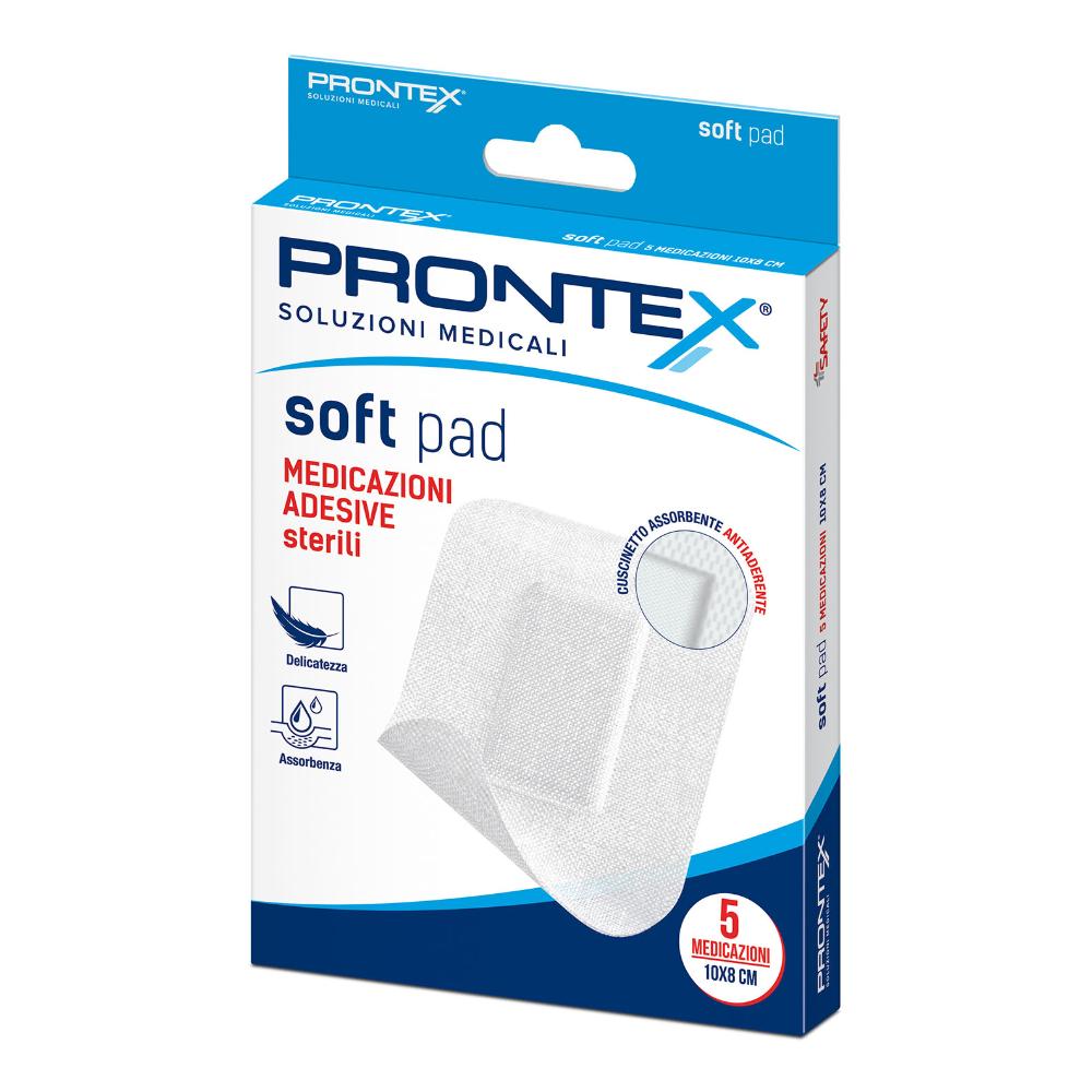 Medicazione adesiva sterile prontex soft pad 10x8 cm 5 pezzi