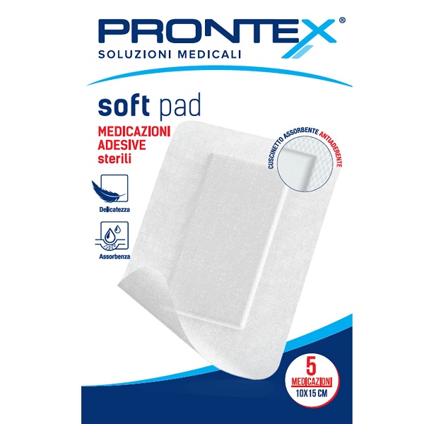 Medicazione adesiva sterile prontex soft pad 10x15 cm 5 pezzi — confronto prezzi