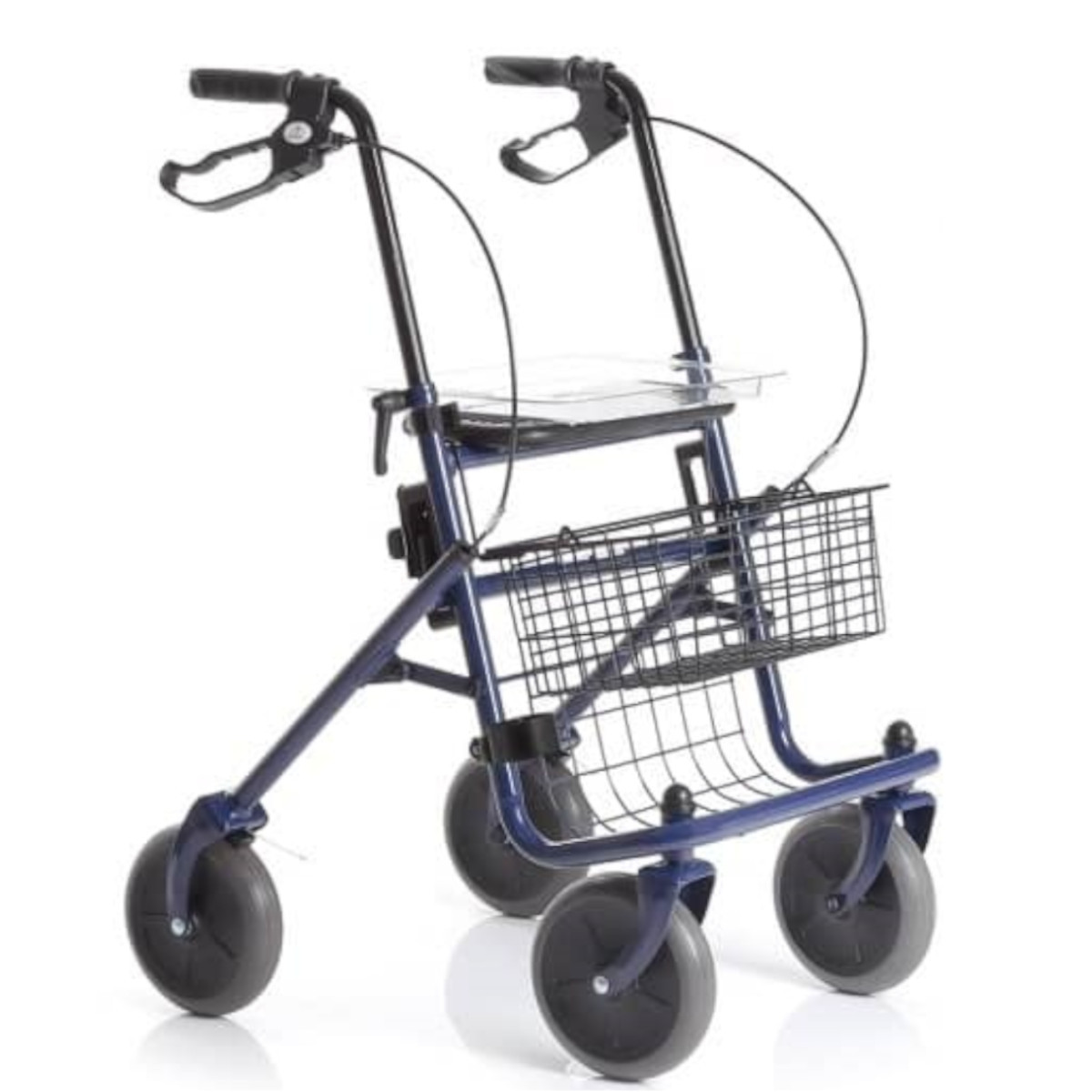 Rollator Pieghevole Acciaio Verniciato Blu 4 Ruote Mopedia Dyone - Moretti
