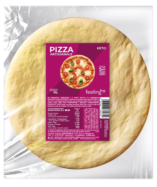 Feeling Ok Pizza Artigianale - Base per pizza proteica e a ridotto contenuto di carboidrati, 200 g