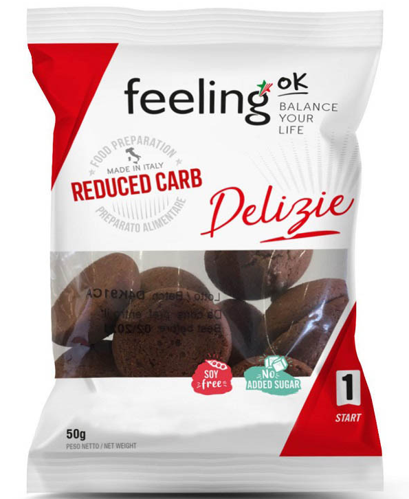 FEELING OK +Protein Frollino al Cacao con Gocce di Cioccolato, 50g