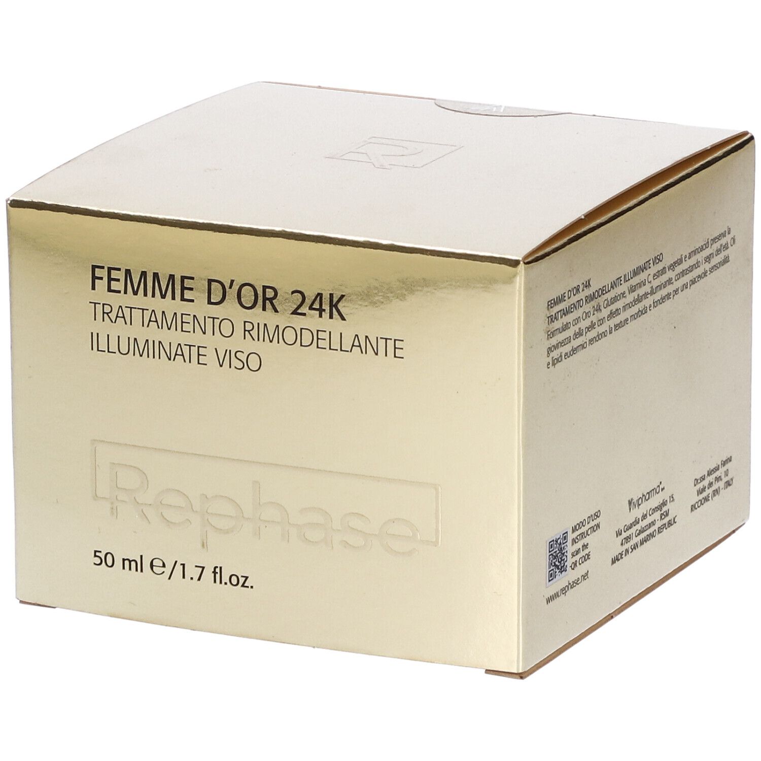 Rephase Femme D'Or 24K Trattamento Rimodellante Illuminante Viso 50 ml Crema per la pelle