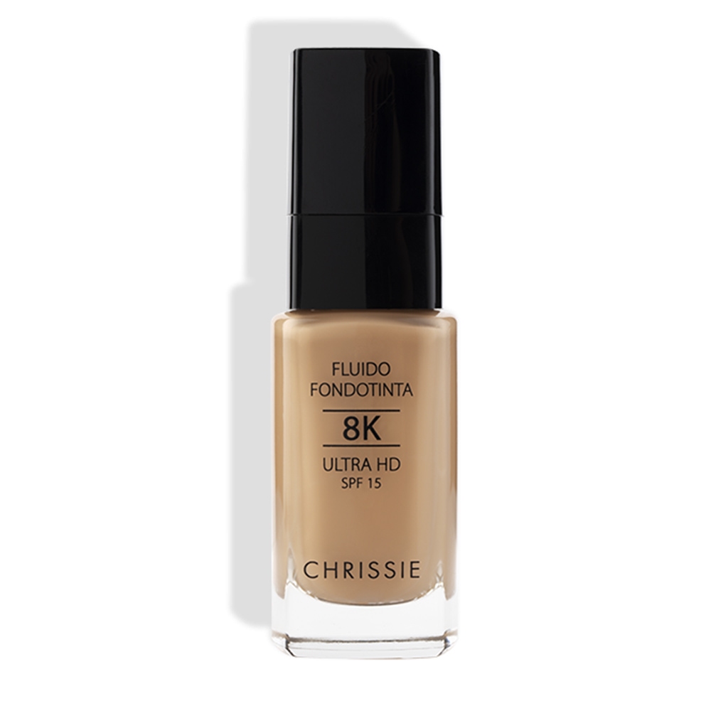 Chrissie Fluido Fondotinta 8k Ultra HD Colore 102 SPF15, 30ml