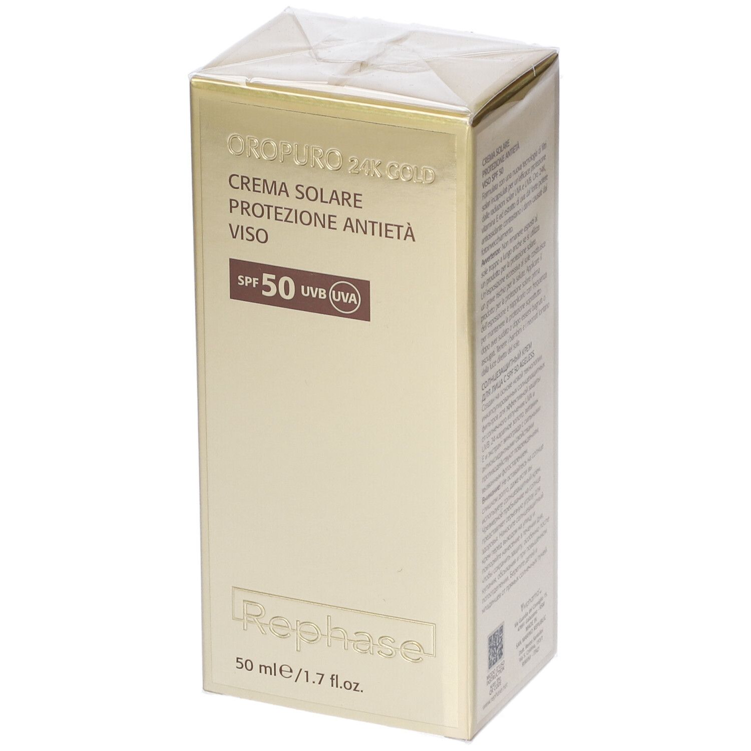 Rephase Oropuro 24K Gold Crema Solare Protezione Antietà Spf 50 ml solare