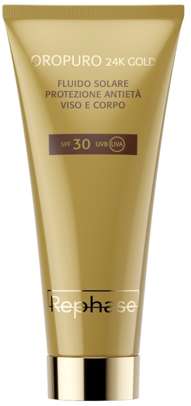 Rephase Oropuro 24K Gold - Fluido Solare Protezione Antietà SPF30, 150ml
