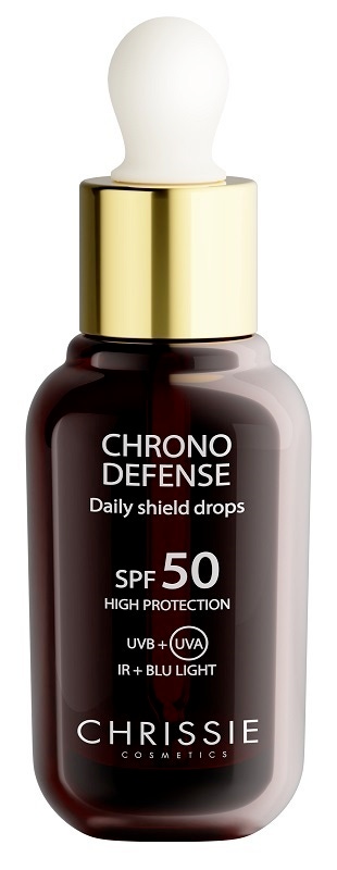 Chrissie Cosmetics Daily Shield Drops Chrono Defense SPF50 Alta Protezione, 30ml