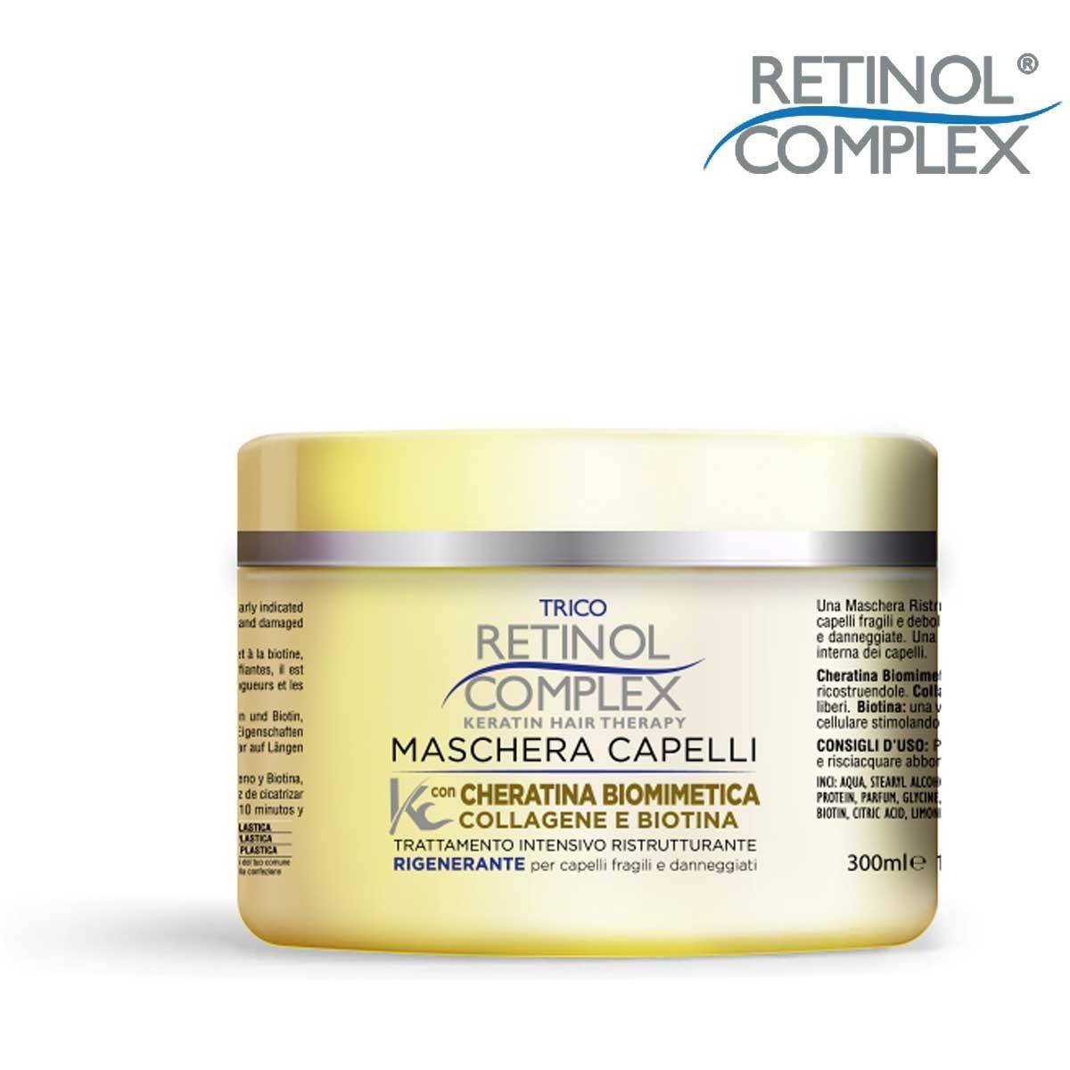 RETINOL COMPLEX - Maschera Con Cheratina Biomedica Per Capelli Fragili 300 Ml — confronto prezzi