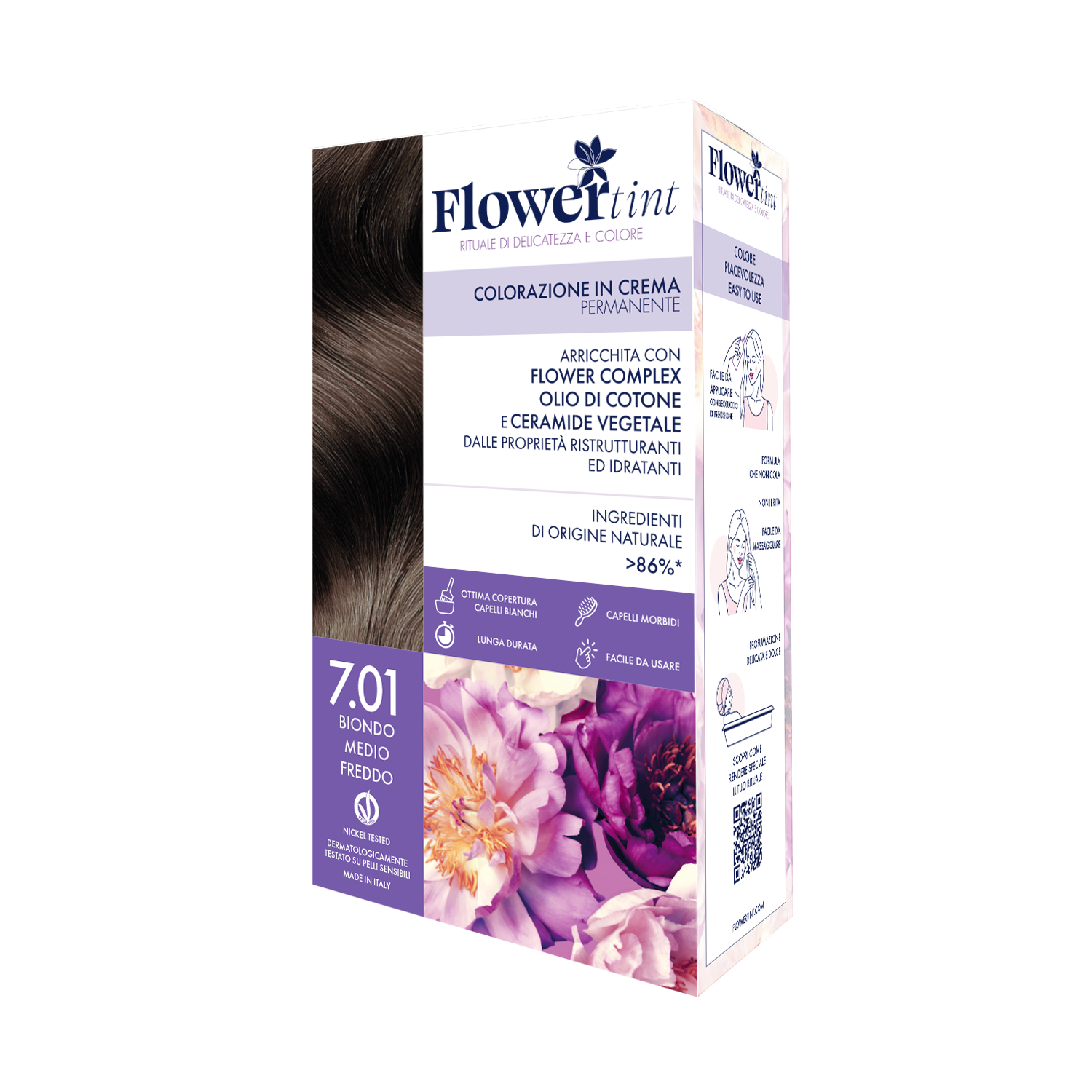 Flowertint Colorazione Cr 7,01 Biondo Medio Freddo - Tintura per Capelli