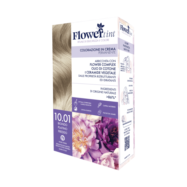 Flowertint Colorazione Cr10,01 Biondo Platino Freddo - Tintura per Capelli