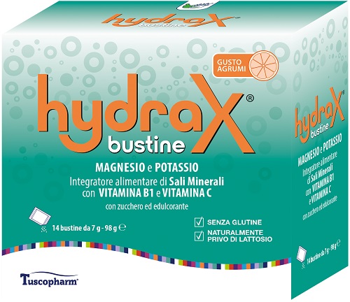 Tuscopharm Hydrax Integratore di magnesio e potassio per stanchezza e affaticamento, 14 bustine — confronto prezzi