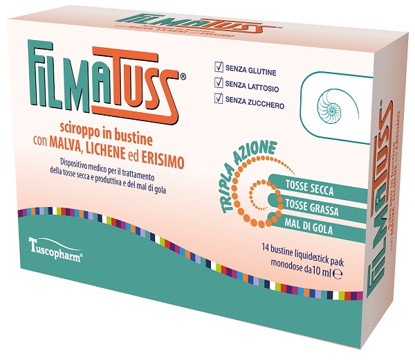 Filmatuss sciroppo 14 bustine liquid stick pack da 10 ml — confronto prezzi