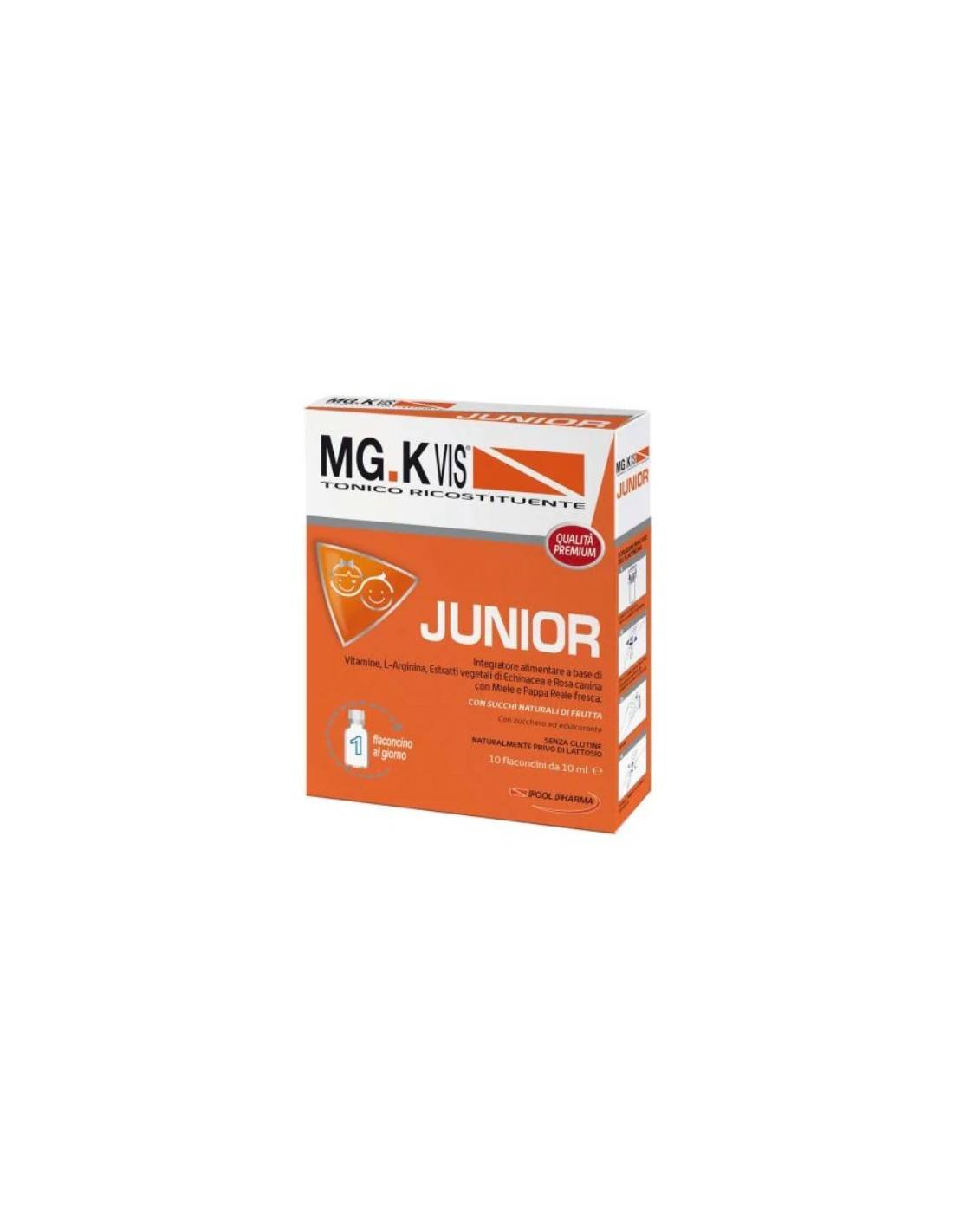 Pool Pharma Mg.K Vis Junior Integratore Tonico Ricostituente 10 Flaconcini