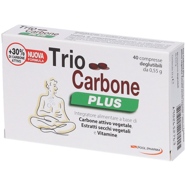 Trio Carbone Plus Integratore Contro Gas Intestinali 40 Compresse