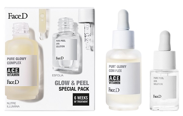 Face D - Pure Glowy + Pure Peel Cofanetto Regalo Pelli Sensibili Confezione 2 Pezzi