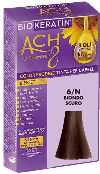 Biokeratin ACH8 Color Prodige 6/N Biondo Scuro Tinta Permanente Capelli