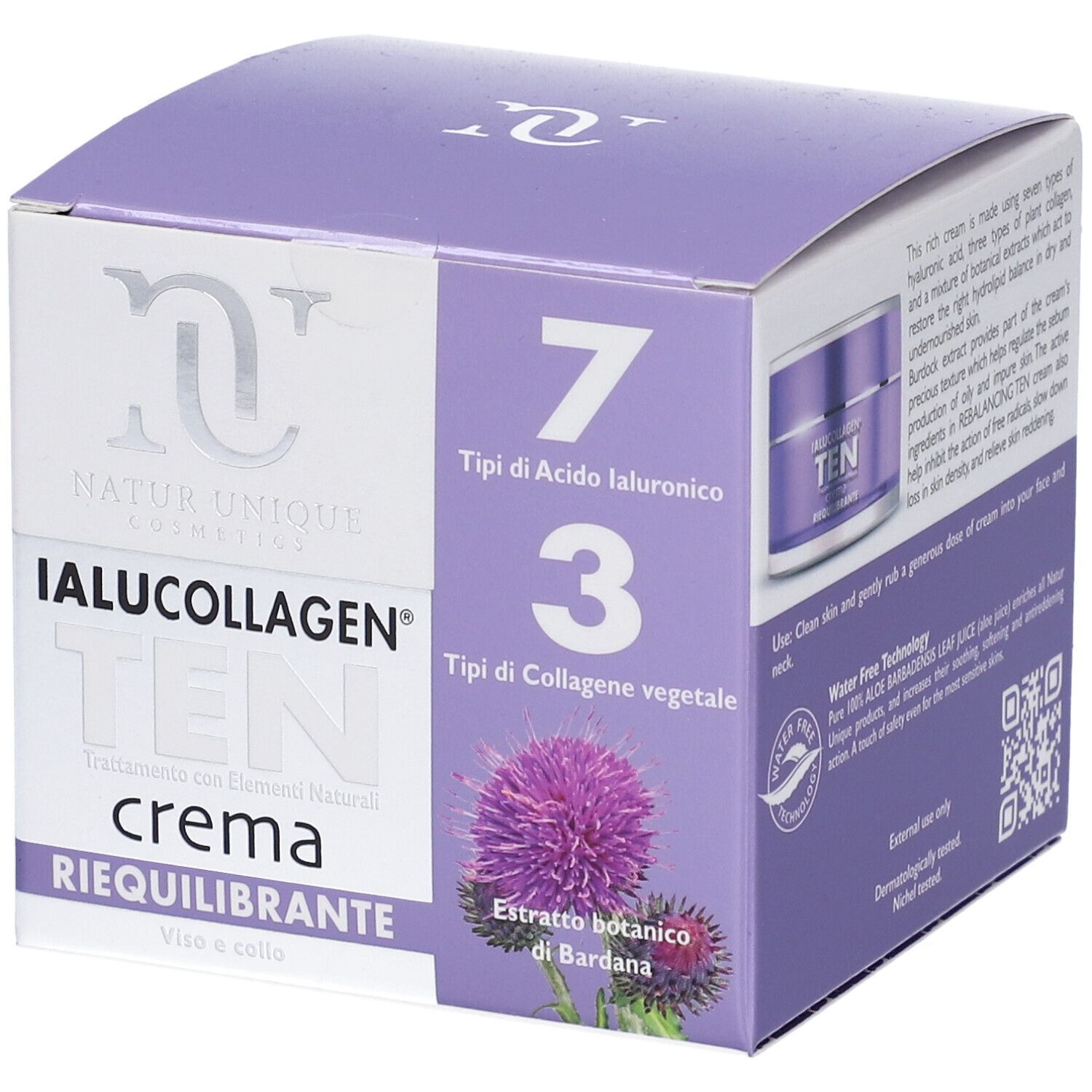 Natur Unique Ialucollagen Ten Cream Viso Riequilibrante Miste 50 ml Crema per la pelle