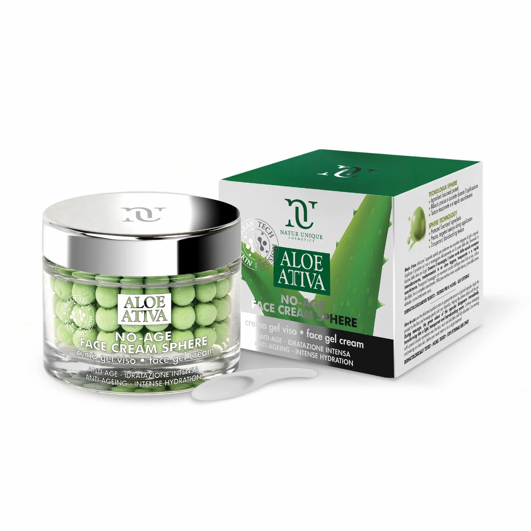 Natur Unique Aloe Attiva Crema Gel Viso Antiage Con 8 Acidi Ialuronici E Aloe Vera 50 Grammi