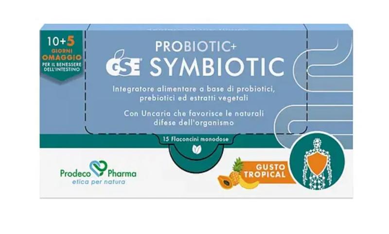 Gse Probiotic+ Symbiotic Integratore Equilibrio Flora Intestinale 15 Flaconcini Da 10 Ml