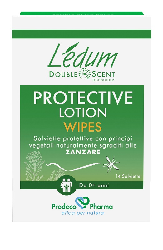 Ledum Protective Lotion Wipes Salviette Protettive Antizanzare 14 Pezzi