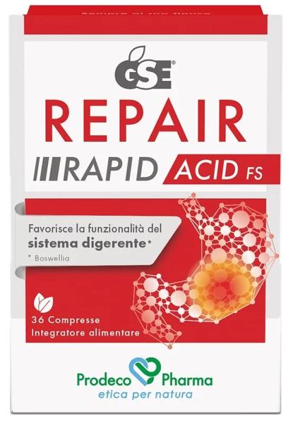 GSE Repair Rapid Acid 36 Compresse per Iperacidità, Reflusso e Bruciore Gastrico