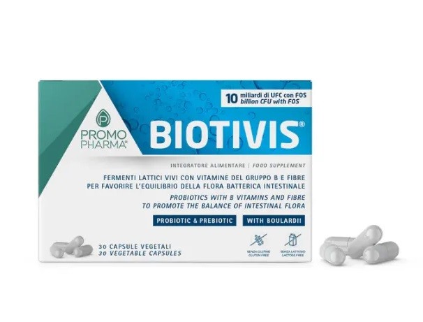 Biotivis Integratore Di Fermenti Lattici Vivi Per Favorire L'equilibrio Della Flora Batterica Intestinale 30 Capsule
