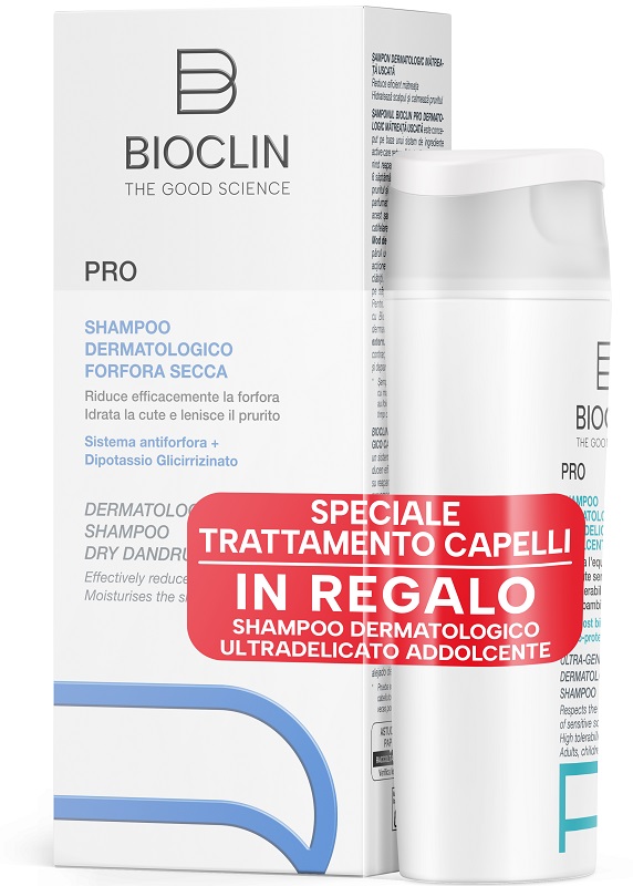 Bioclin PRO Speciale Trattamento Capelli Shampoo Dermatologico Forfora Secca + Shampoo Ultradelicato