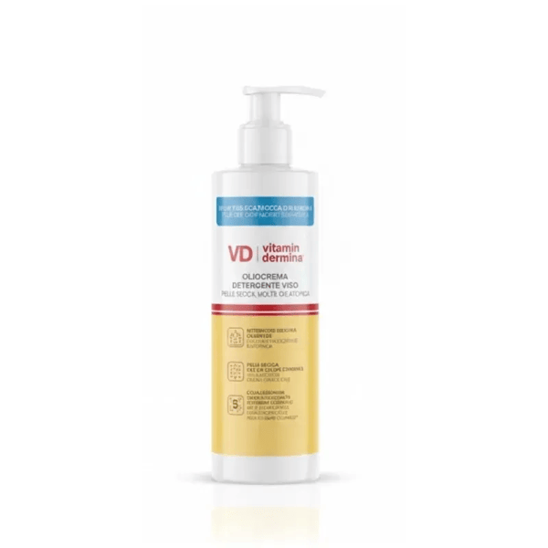 Vitamidermina Oliocrema Detergente Viso 250 ml per la Pulizia Quotidiana della Pelle