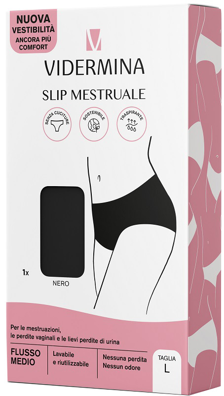 Vidermina Slip Mestruale Alto Colore Nero Taglia M - Risparmia il 10% con codice: vidermina0826 1 pz Altro