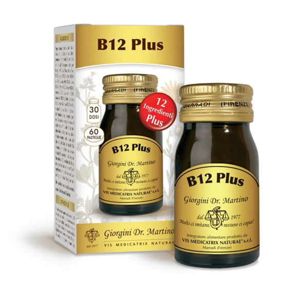 Dr. Giorgini B12 Plus Integratore Alimentare di Vitamine B per Vegani, 60 Pastiglie