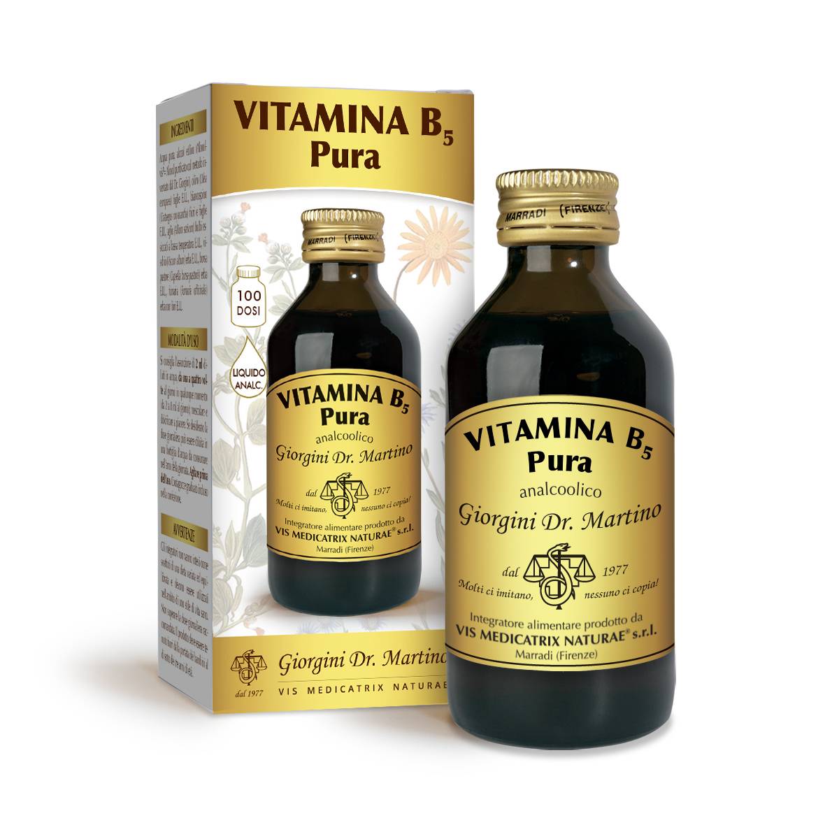 Vitamina B5 Pura Integratore Per Il Metabolismo Energetico Liquido Analcoolico 100ml — confronto prezzi