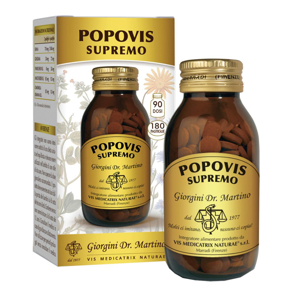 Dr. Giorgini Popovis Supremo Integratore Benessere Intestino, 180 pastiglie