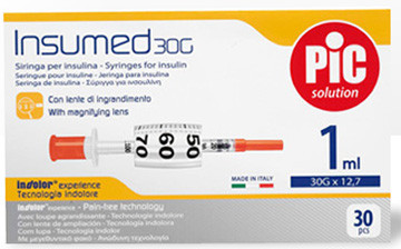 Pic Insumed - Siringa Per Insulina 1 ml 100 UI Ago 28 Gauge 1/2, 1 Pezzo — confronto prezzi