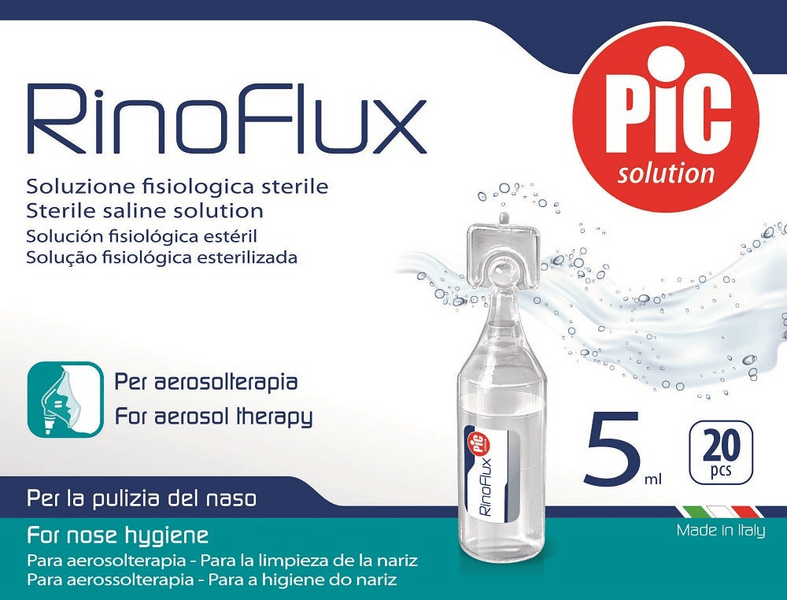Pic Rinoflux Soluzione Fisiologica Isotonica per Aerosolterapia 20 Flaconcini