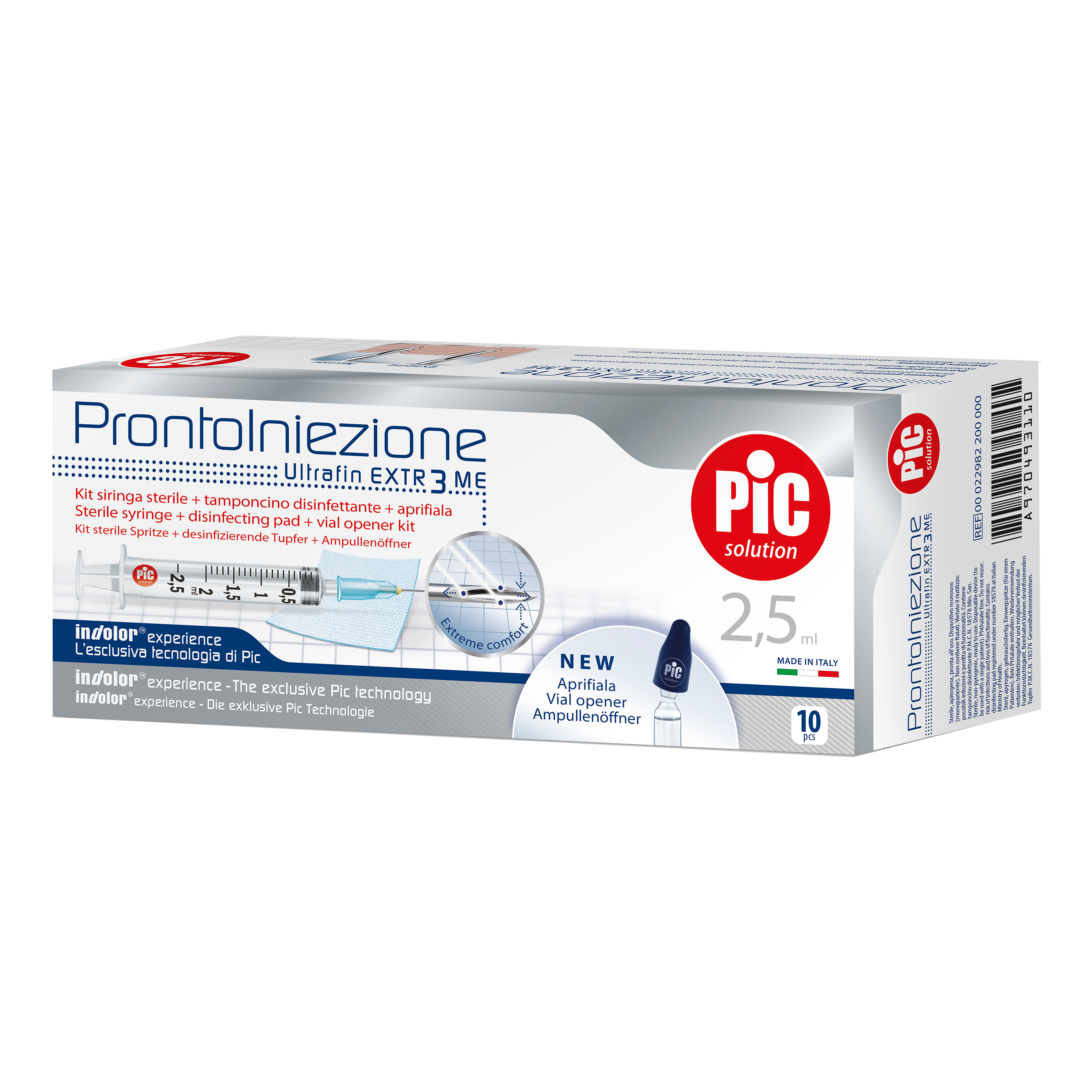 Pic Pronto Iniezione Kit Siringa 2,5 ml G23 10 Pezzi