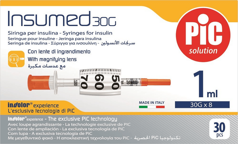 Pic Siringa Per Insulina 1ml 30g 8mm 30 Pezzi — confronto prezzi